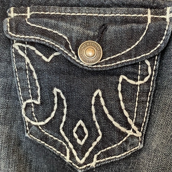 MEK Oaxaca Denim Jeans – Dark Wash | Slim Bootcut | Distressed - Picture 8 of 12